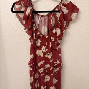 Free People Floral Ruffle Hippie Jumpsuit XS